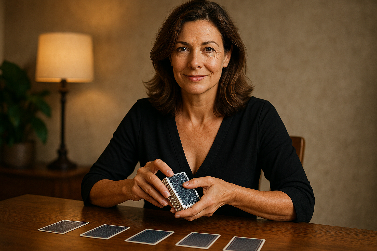 Tarot cards being shuffled